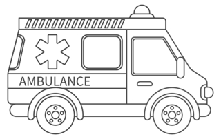 Ambulance 02 - Coloriages véhicule - Coloriages - 10doigts.fr